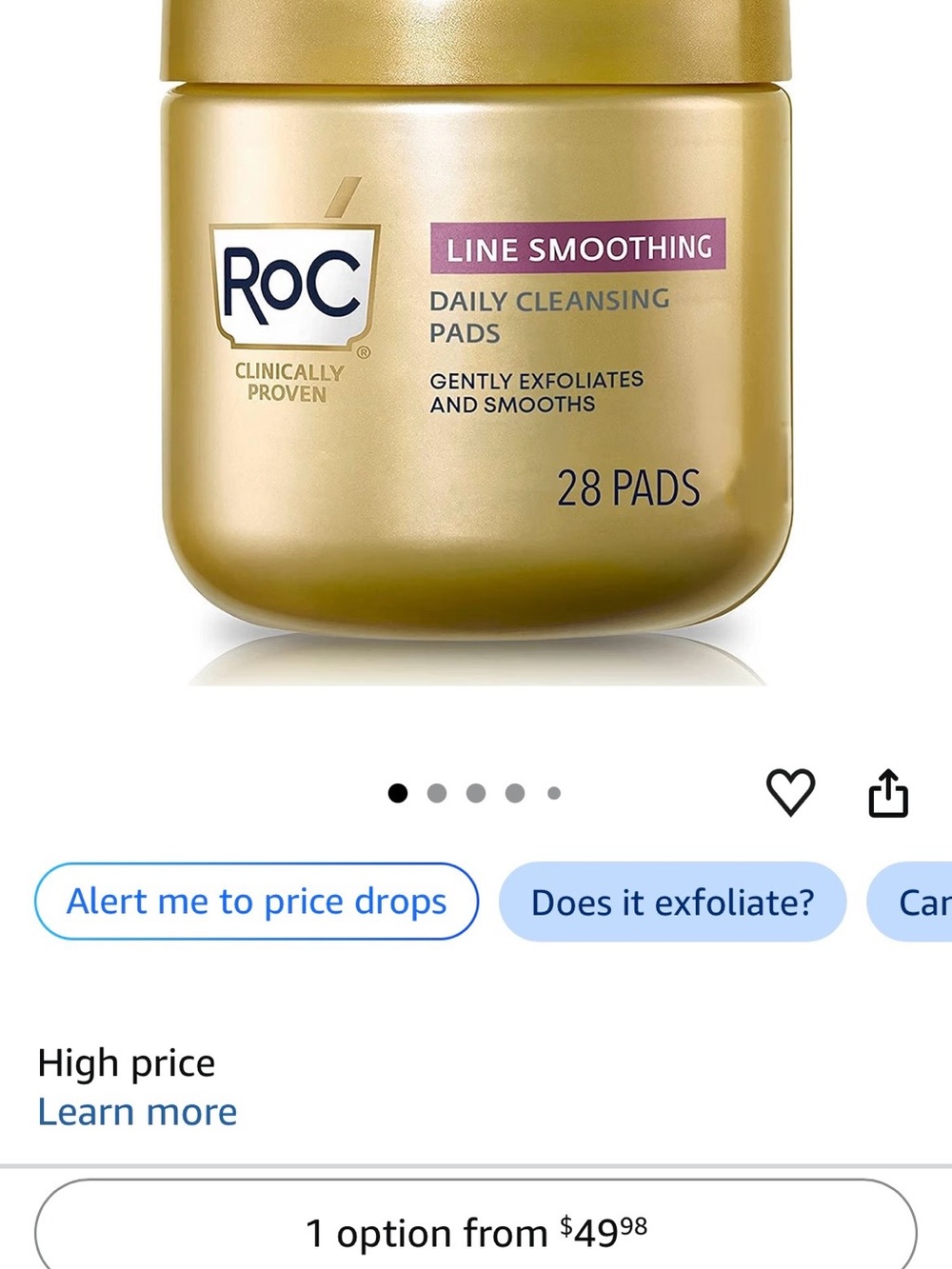 RoC Line Smoothing Daily Cleansing Pads — Gold